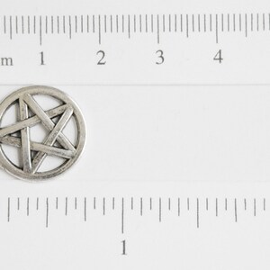 10 Star pentacle pentagram charms antique silver 20x17mm P5248-AS image 4