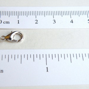 20 Lobster claw clasps antique silver platinum 12x6mm DB00842 image 2