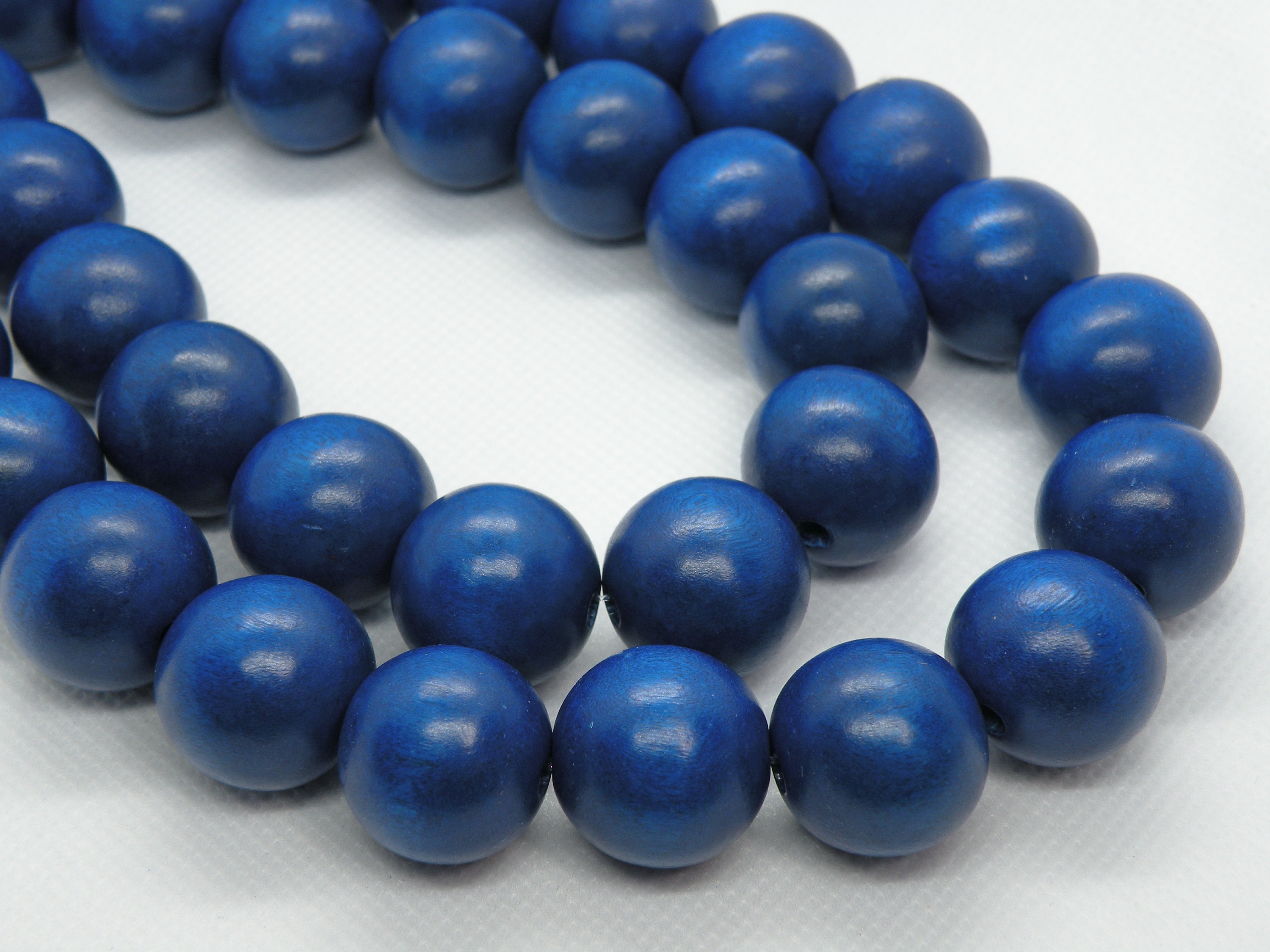 Royal Blue Wood Beads Round 1920mm Full Strand Ecofriendly Etsy