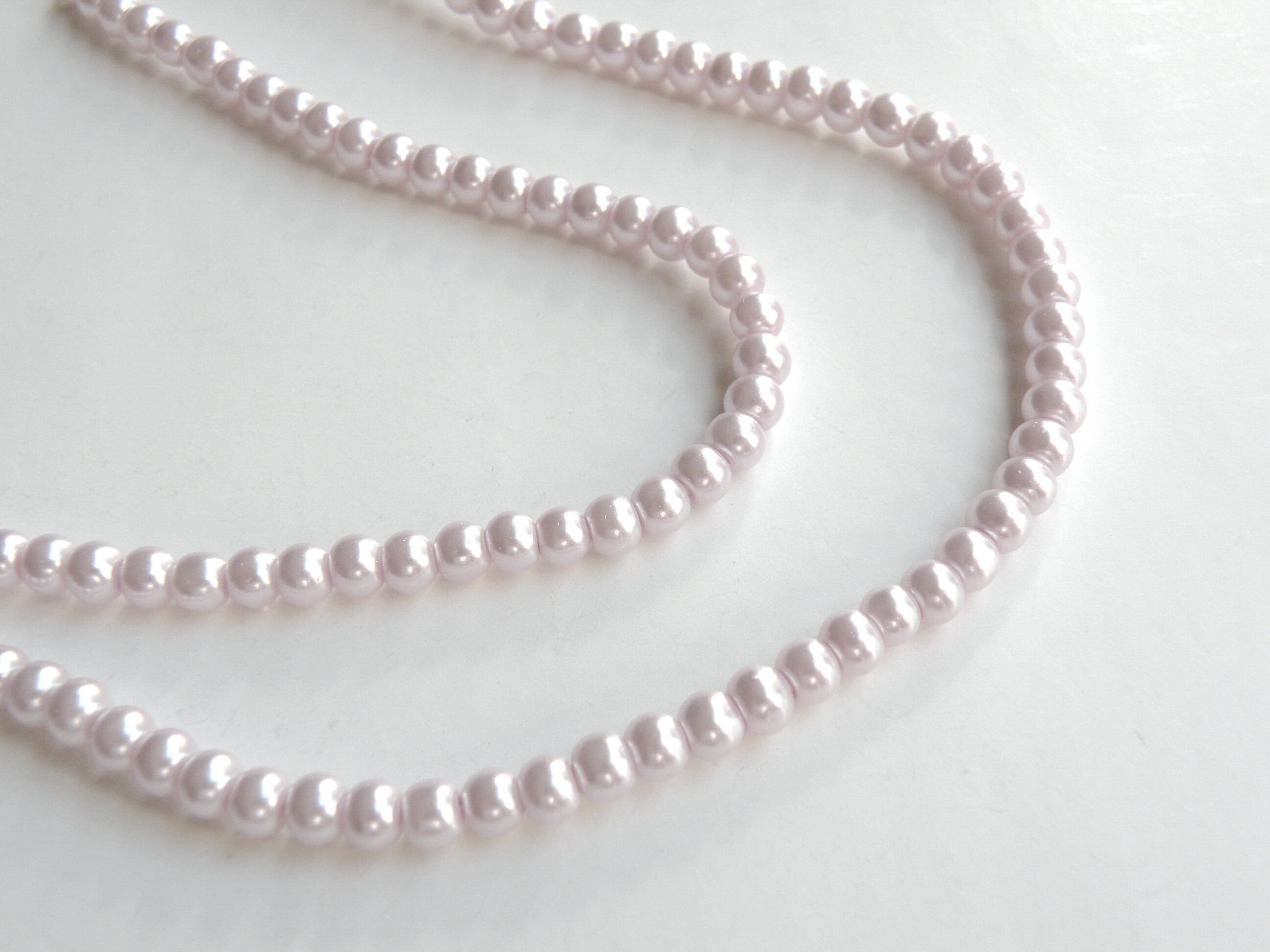 Light Pink glass pearl beads round 4mm full strand 7723GB | Etsy