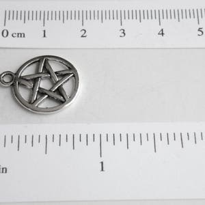 10 Star pentacle pentagram charms antique silver 20x17mm P5248-AS image 2