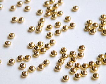 50 Tiny rondelle saucer beads shiny gold plated brass 3x2mm A4759MB