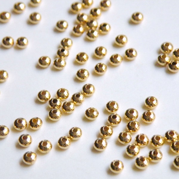 50 Tiny rondelle saucer beads shiny gold plated brass 3x2mm A4759MB