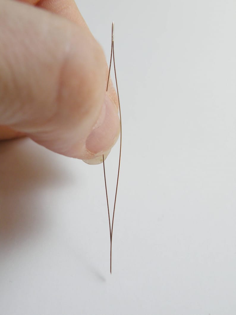 Wide Eye Needle #12 2.25 inches Big Eye Flexible beading needle nickel-plated carbon steel pack of 2 2615BS