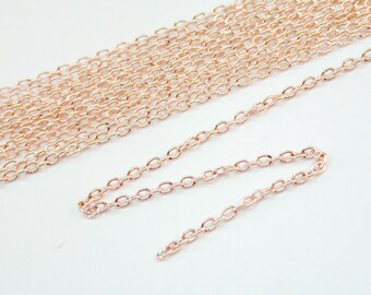 Cable Chain Light Rose Gold Pink plated nickel free iron 3x2mm links 5 meters 16 feet DB75581