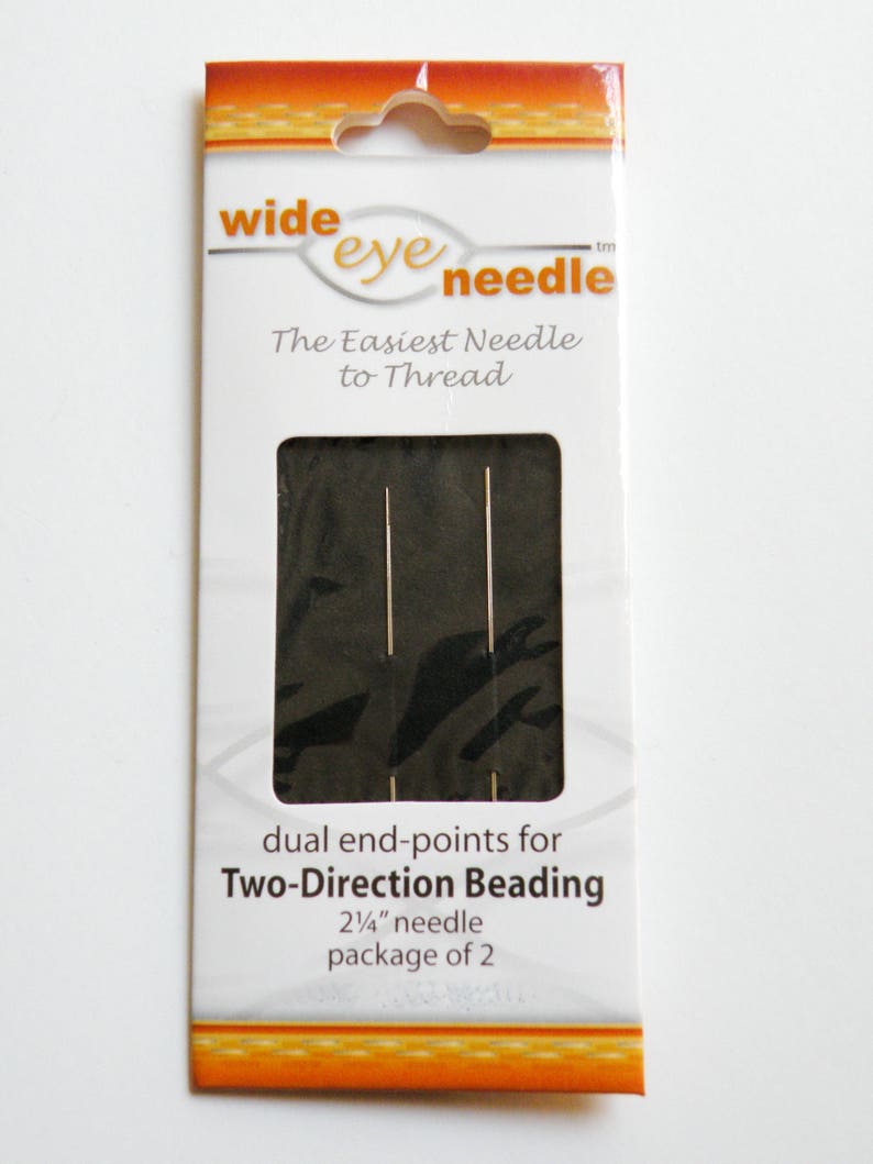 Wide Eye Needle #12 2.25 inches Big Eye Flexible beading needle nickel-plated carbon steel pack of 2 2615BS