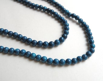Riverstone beads in blue round gemstone 4mm full strand 4279GS
