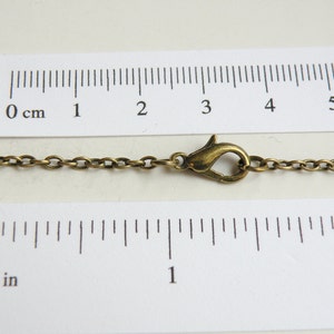 2 Cable 18 inch finished chains with lobster claw clasp necklaces 3x2mm links antique bronze DB14104 image 2