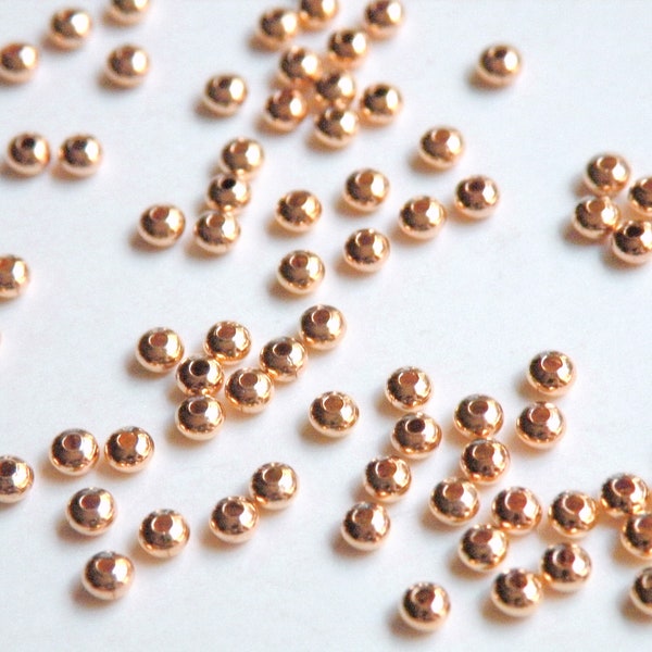 50 Tiny Rondelle Saucer Spacer Beads Shiny Copper 3x2mm A1077MB