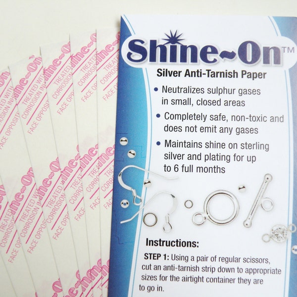 5 Anti-tarnish paper strips for silver Shine-On brand 7x2 inches 2091TL