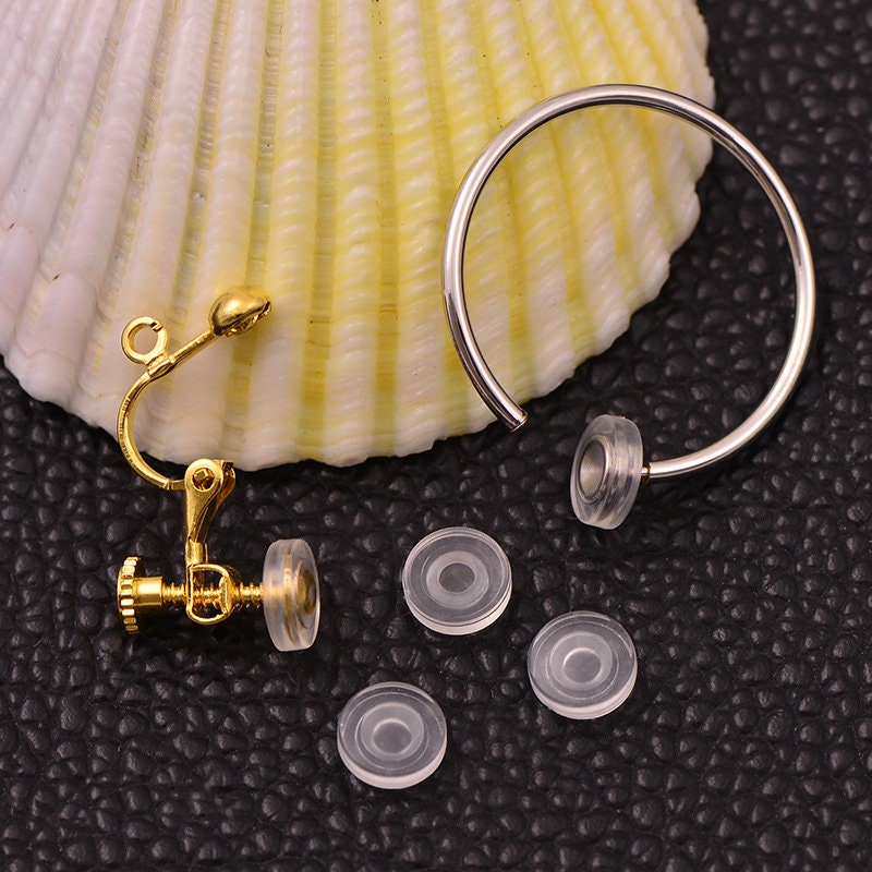 EN502-Earring Backs with Plastic Comfort Disc with Gold Plat