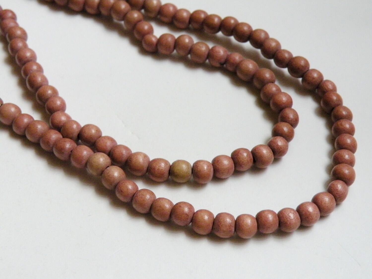 Terracotta Wood Beads Earth Tones Light Reddish Brown Round