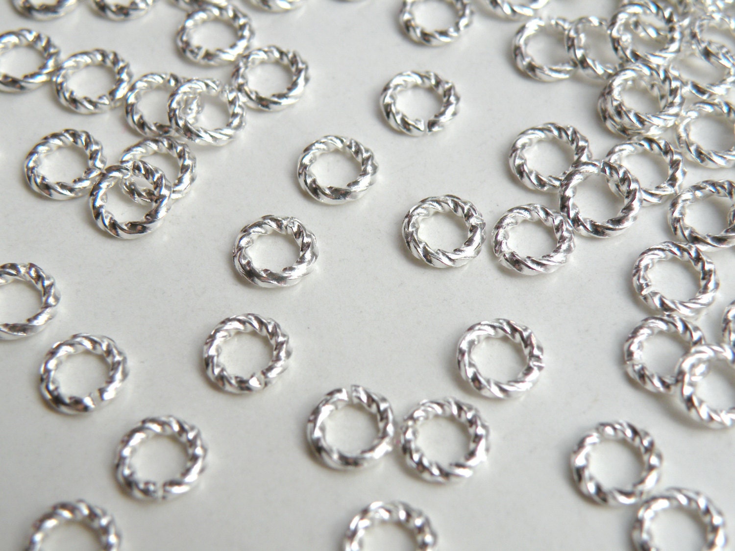25 Twisted fancy jump rings open round jump rings silver Etsy