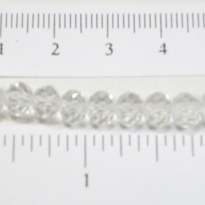 Clear Crystal faceted glass rondelle beads 6x4mm full strand PG02YI011 image 2