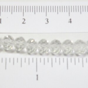 thumbnail image 2 of Crystal Beads 6x8mm Facet Rondelle - Clear AAA Grade For Jewelry Making - Lead & Nickel Free 2 of 14