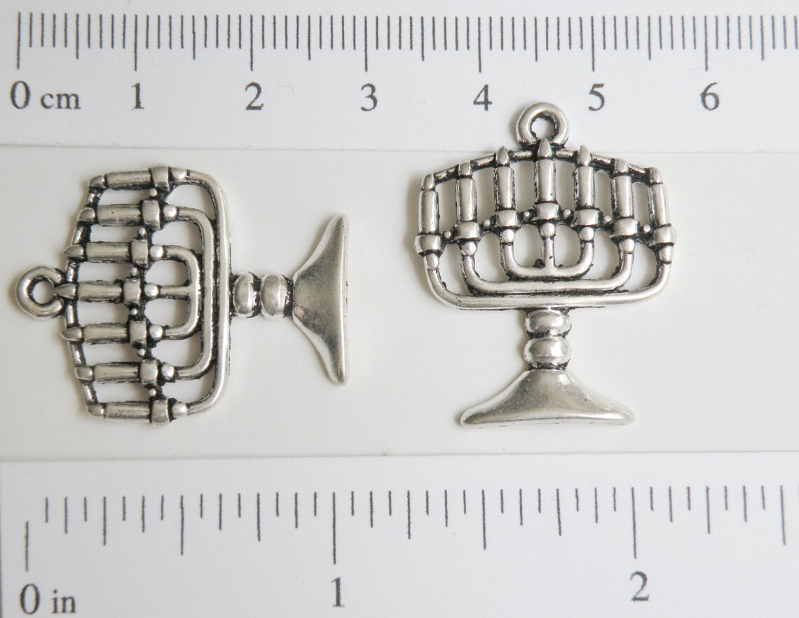 5 Kwanzaa Kinara or Hanukkah Menorah Charms Chanukah Antique Etsy