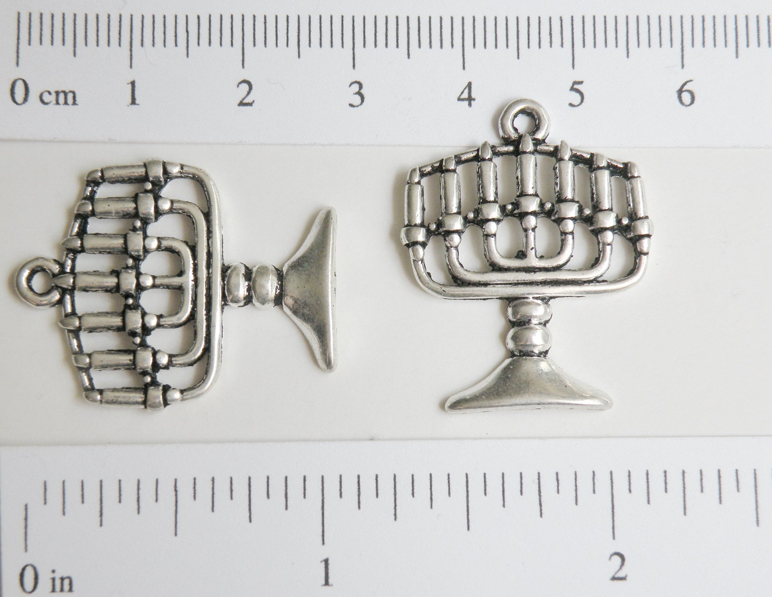 5 Kwanzaa Kinara or Hanukkah Menorah Charms Chanukah Antique Etsy