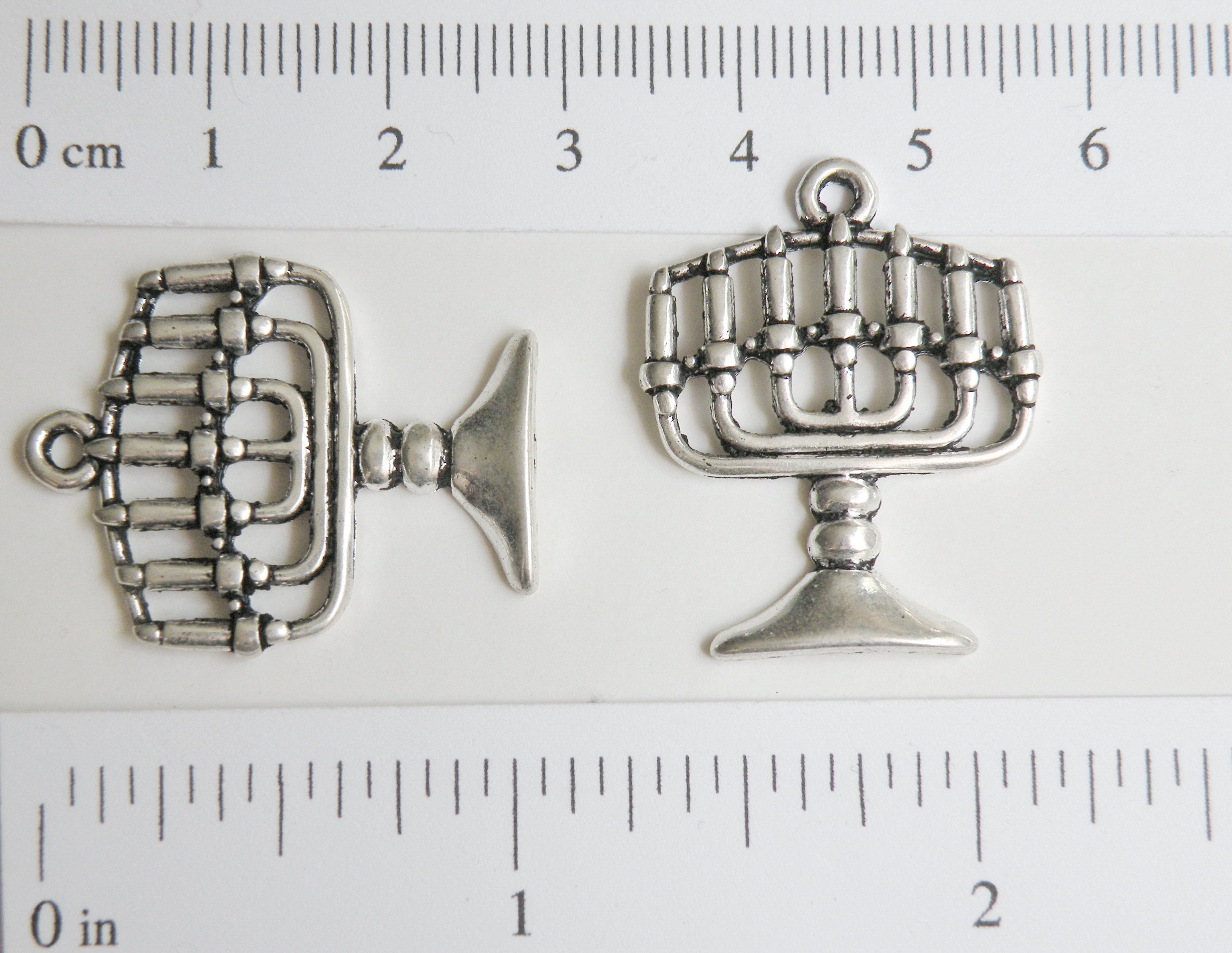 5 Kwanzaa Kinara or Hanukkah Menorah charms Chanukah antique Etsy