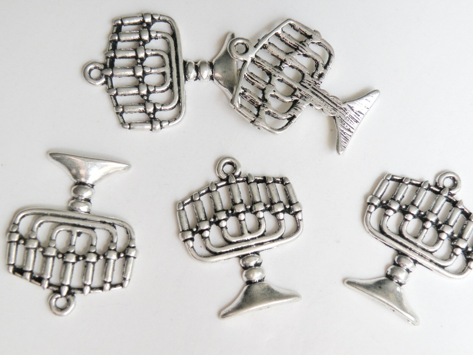 5 Kwanzaa Kinara or Hanukkah Menorah Charms Chanukah Antique Etsy