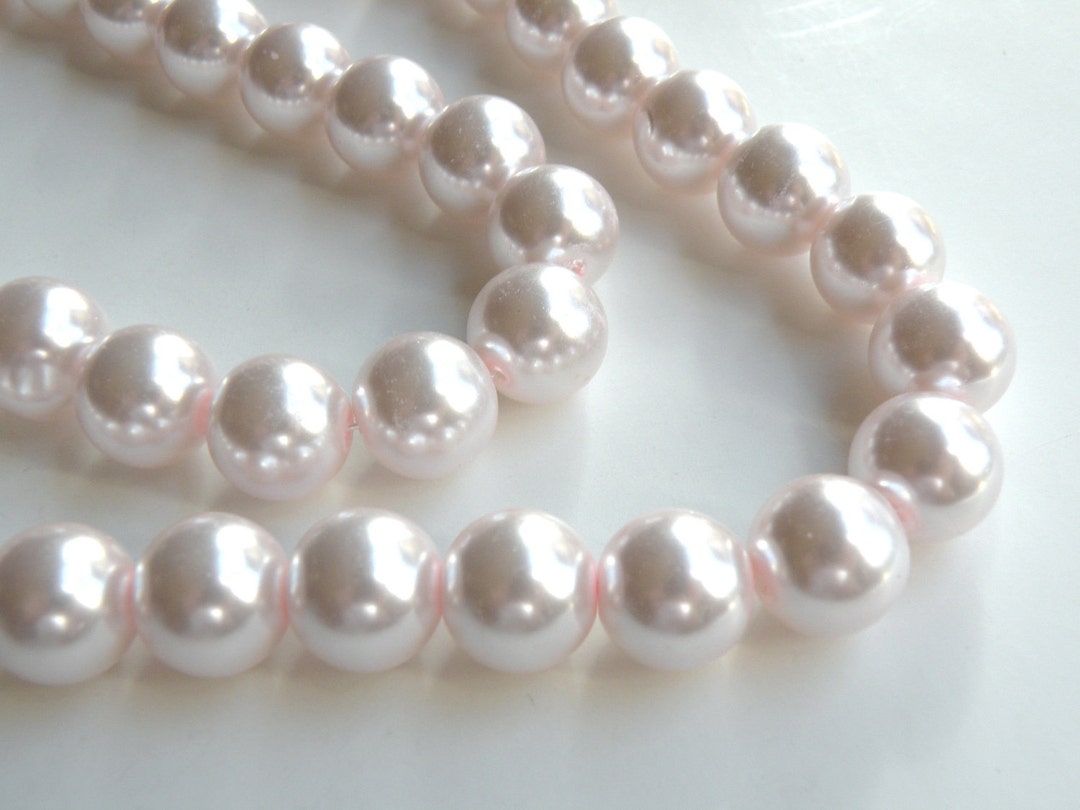 Light Pink Glass Pearl Beads Round 14mm Full Strand 1994GL Etsy