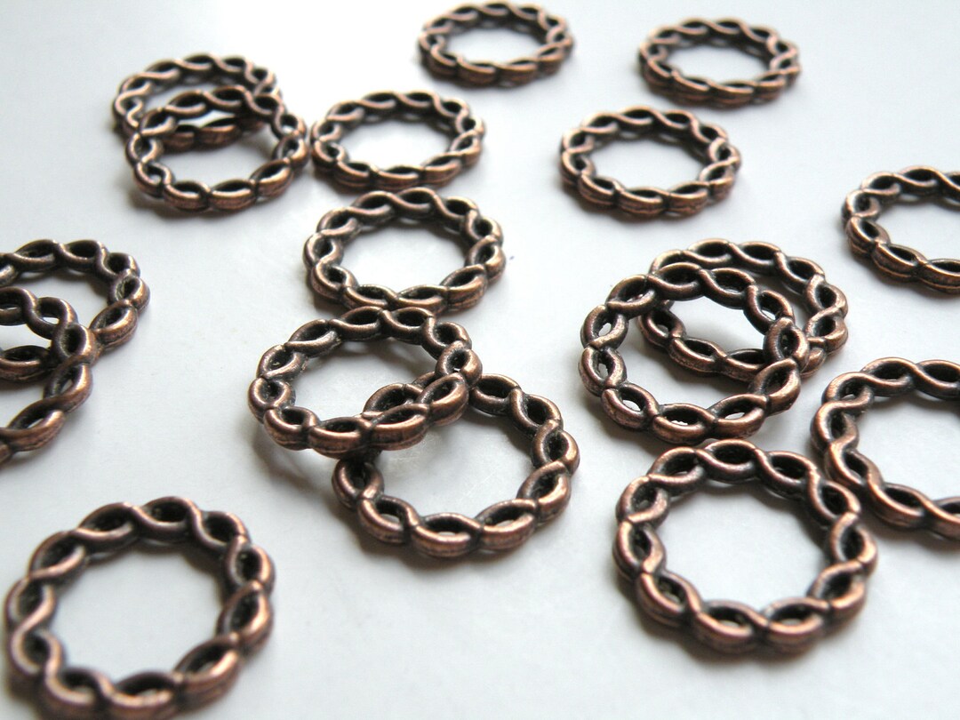 10 Braided Twisted Round Circle Ring Connector Links or Focal Piece ...