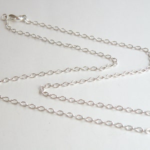 2 Cable 18 inch silver chains with lobster claw clasp finished necklaces 3x2mm links DB12716 image 1