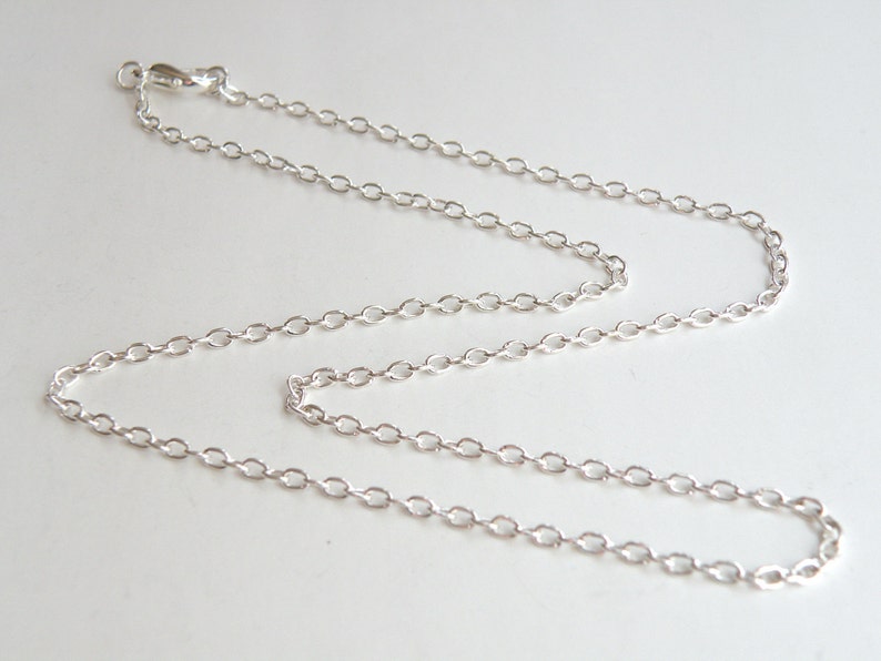 2 Cable 18 inch silver chains with lobster claw clasp finished necklaces 3x2mm links DB12716 image 1