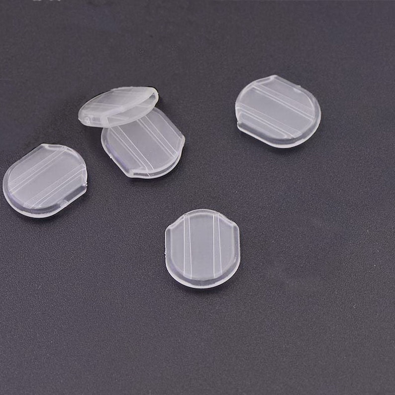 10 Cushion Comfort Pads for Clip On Earrings Anti-Pain Findings Large 10.5x8mm PKY-P006 image 3