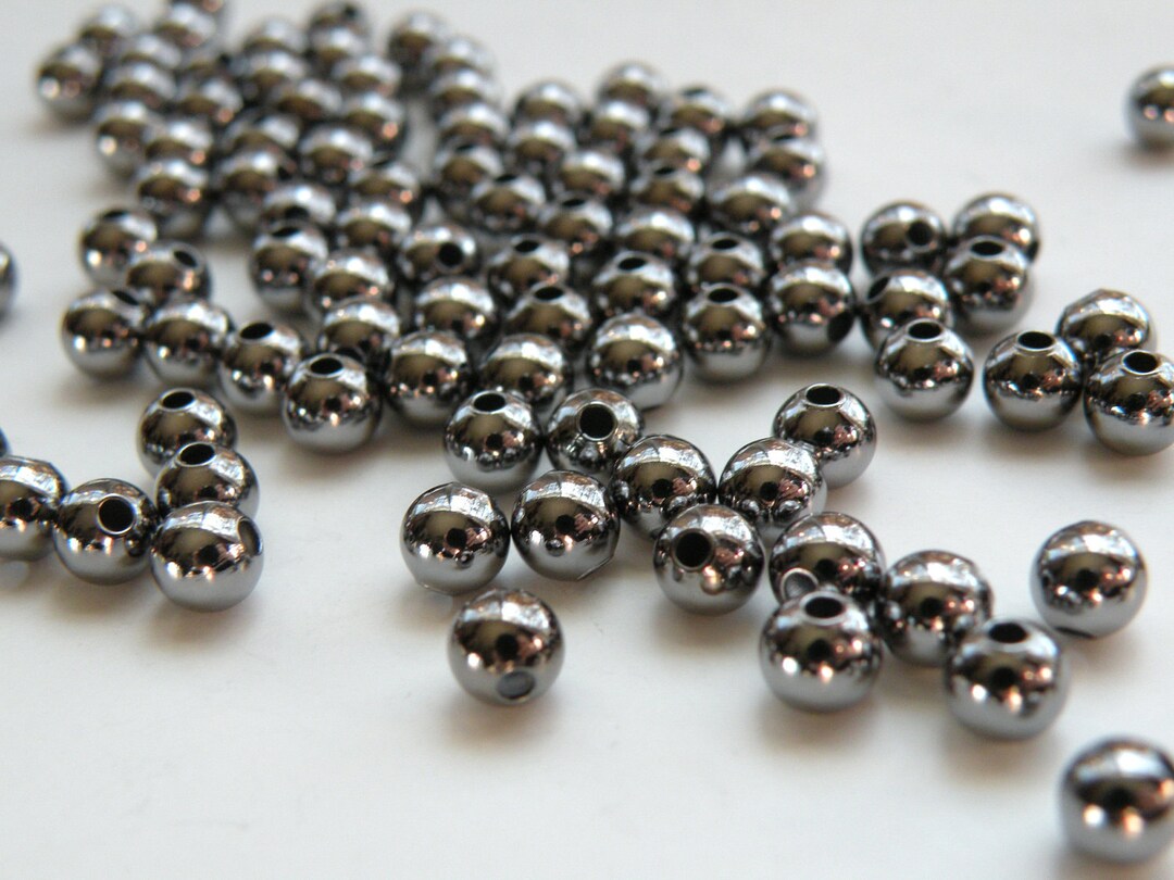 100 Smooth Round Ball Bead Spacers Gunmetal Plated Brass 5mm 1998BB - Etsy