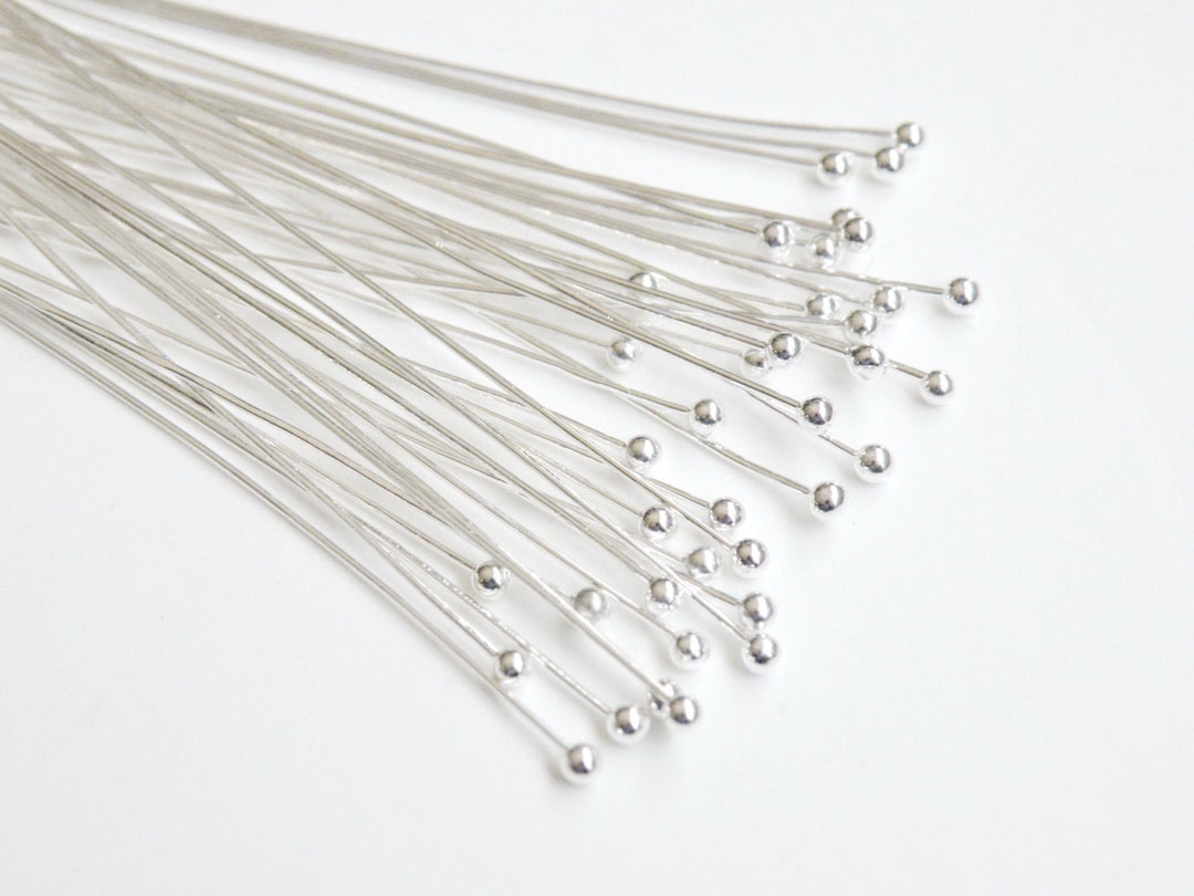 Pin Dua Inch 100 Shiny Silver Ball Head Pins Brass 2 Inches or 5cm 24 Gauge PRP0-SP ...