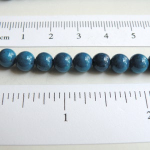 Riverstone beads in blue round gemstone 6mm full strand 4287GS image 2