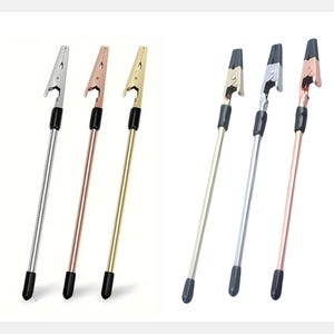 Bracelet Helper Tool Alligator Clip End; Zipper, Necklace, Clasp, Watch Holder Fastener; Gold, Silver, Rose Gold Metal; Classic or Non-Slip