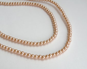 Champagne Light Bronze glass pearl beads round 4mm full strand 7732GB