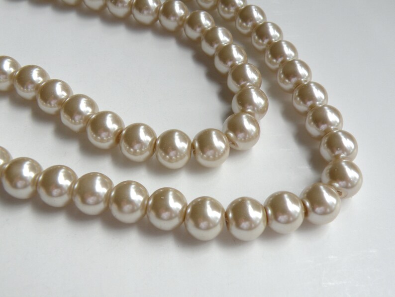 Beige Glass Pearl Beads Round Tan or Taupe 10mm Full Strand - Etsy