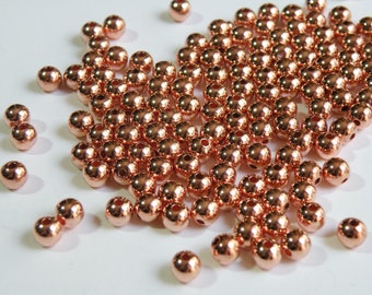 20 Rose Gold Round Smooth Ball Spacer Beads 6mm PEC317-6