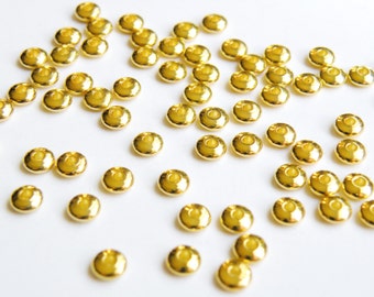 50 rondelle saucer spacer beads shiny gold 5x2mm PE246-G