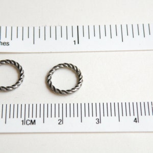 Jump Rings 10 Twisted Round Sterling Silver 11 Sizes In 14, 16, 18 And 21 Gauge - Shiny, Antique Or Black Finish - Foto 10