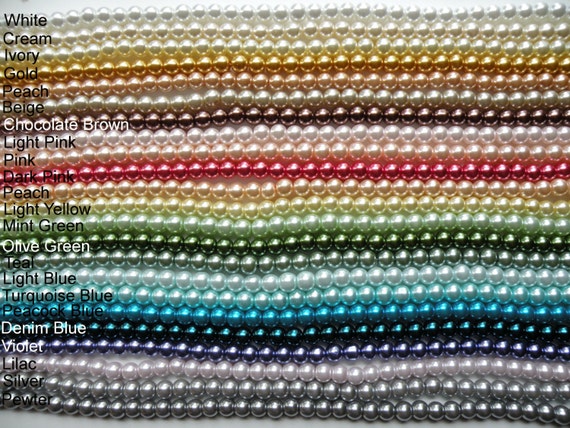 Peachy Pink glass pearl beads round 16mm full strand 2020GL Peachy Pink glass pearl beads round 16mm full strand 2020GL