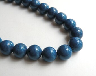 Riverstone beads in blue round gemstone 12mm full strand 4311GS