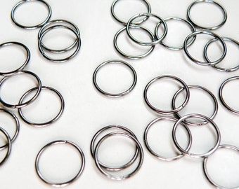 50 Jump Rings round open Gunmetal plated brass 12mm 18 gauge A4948FN