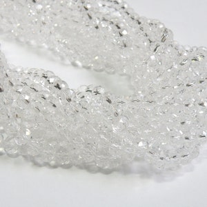 Crystal Clear faceted glass rondelle beads 8x6mm full strand PGR8MMC
