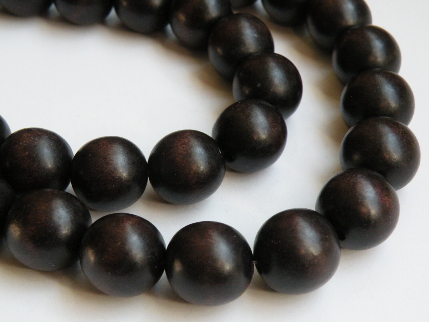 Dark Chocolate Brown wood beads round 20mm full strand Etsy