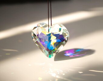 小さな丸型サンキャッチャー、ファセット加工クリアK9クリスタルガラス