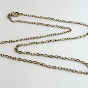 2 Cable 18 inch finished chains with lobster claw clasp necklaces 3x2mm links antique bronze DB14104 image 1