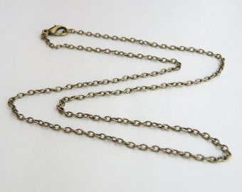 2 Cable 18 inch finished chains with lobster claw clasp necklaces 3x2mm links antique bronze DB14104