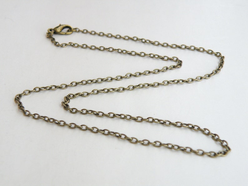 2 Cable 18 inch finished chains with lobster claw clasp necklaces 3x2mm links antique bronze DB14104 image 1