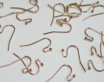 20 Rose Gold French Hook Earrings fishhook hook open loop interchangeable 21x12mm 21 gauge DB04119