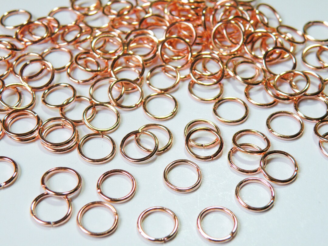 50 Rose Gold Jump Rings Open Round Shiny 88.5mm 18 Gauge Etsy