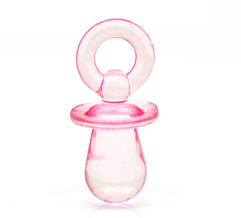 Baby Pink Pacifiers acrylic crystal charm pendant baby girl shower decorations 31x15mm 10pcs DB0214873 image 2