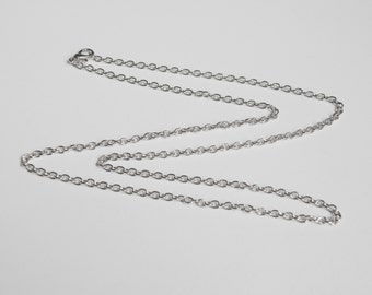 2 Cable 24 inch Platinum finish chains with lobster claw clasp finished necklaces 3.5x2.5mm links DB53084